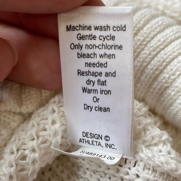 Athleta White Knitted Light Sweater - Size: Medium - Picture 7 of 10